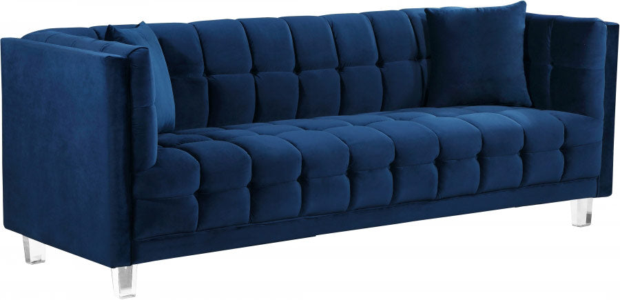 Meridian Furniture - Mariel 3 Piece Living Room Set in Navy - 629Navy-S-3SET - GreatFurnitureDeal