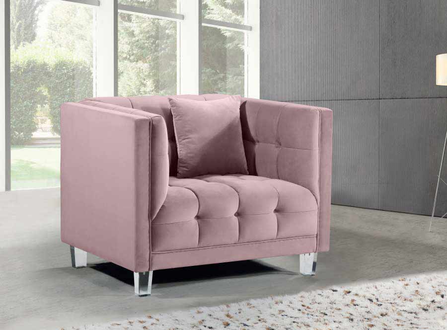 Meridian Furniture - Mariel Velvet Chair in Pink - 629Pink-C