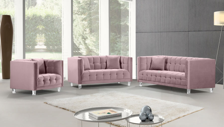 Meridian Furniture - Mariel Velvet Chair in Pink - 629Pink-C
