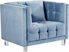 Meridian Furniture - Mariel Velvet Chair in Sky Blue - 629SkyBlu-C - GreatFurnitureDeal
