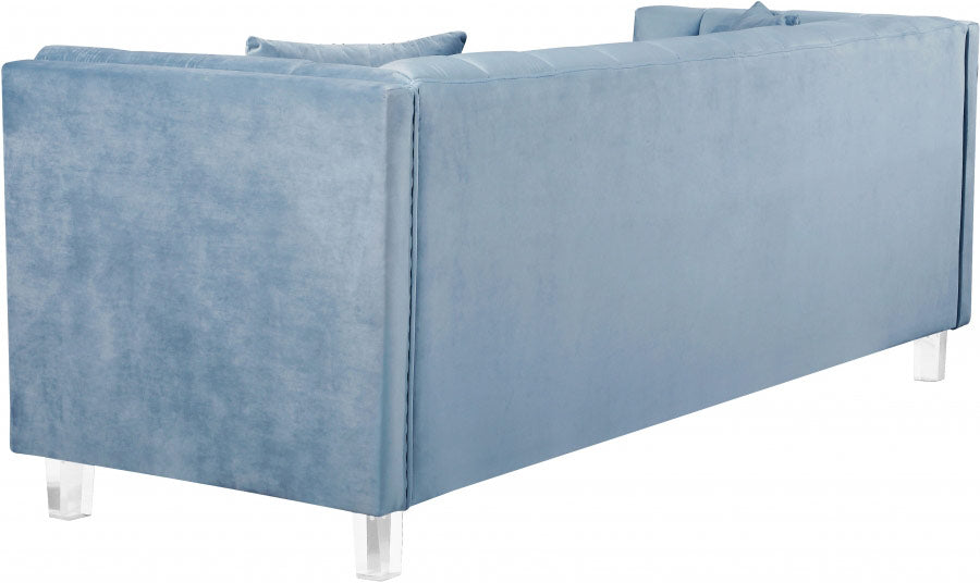 Meridian Furniture - Mariel Velvet Sofa in Sky Blue - 629SkyBlu-S