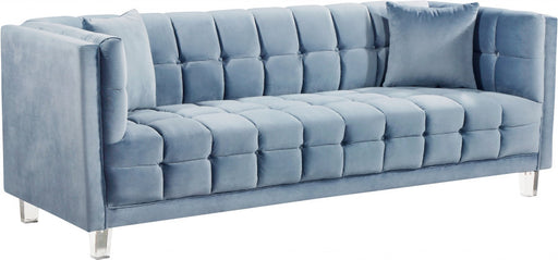 Meridian Furniture - Mariel Velvet Sofa in Sky Blue - 629SkyBlu-S - GreatFurnitureDeal