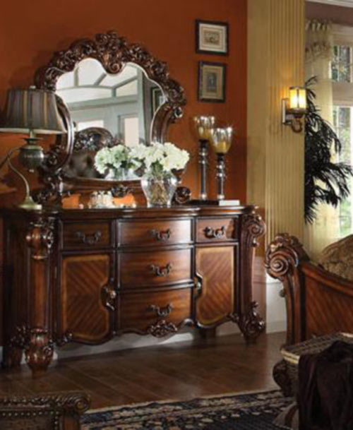 Acme Furniture - Vendome Dresser with Mirror Set in Cherry - 22005-04 - GreatFurnitureDeal