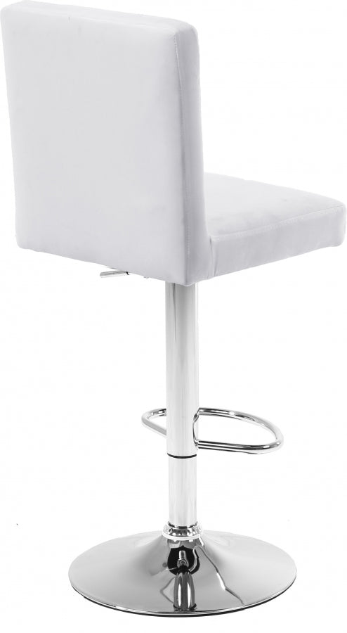 Meridian Furniture - Joel Velvet Adjustable Bar, Counter Stool in White (Set of 2) - 710White - GreatFurnitureDeal