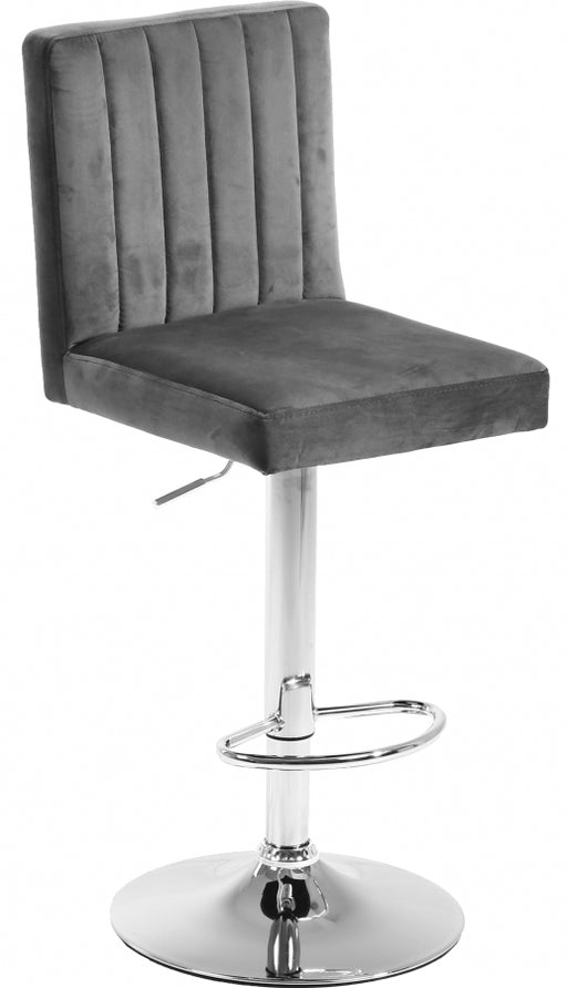 Meridian Furniture - Joel Velvet Adjustable Bar, Counter Stool in Grey (Set of 2) - 710Grey - GreatFurnitureDeal