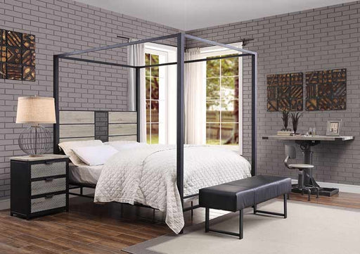 Acme Furniture - Baara Natural & Sandy Gray Twin Bed - 22050T - GreatFurnitureDeal