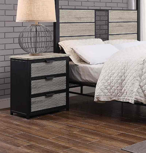 Acme Furniture - Baara Natural & Sandy Gray Nightstand - 22043 - GreatFurnitureDeal