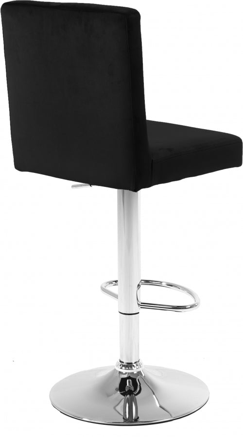 Meridian Furniture - Joel Velvet Adjustable Bar, Counter Stool in Black (Set of 2) - 710Black - GreatFurnitureDeal