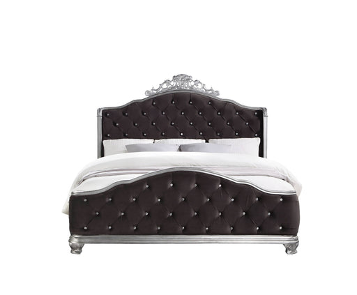 Acme Furniture - Leonora Eastern King Bed, Fabric & Vintage Platinum - 22137EK - GreatFurnitureDeal