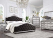 Acme Furniture - Leonora Queen Bed, Fabric & Vintage Platinum - 22140Q - GreatFurnitureDeal