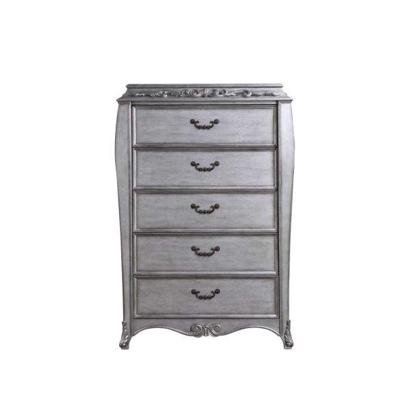 Acme Furniture - Leonora 6 Piece Queen Bedroom Set In Fabric & Vintage Platinum - 22140Q-6SET