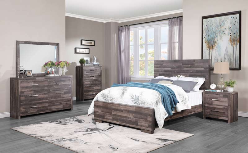Acme Furniture - Juniper 3 Piece Eastern King Bedroom Set In Dark Oak - 22157EK-3SET