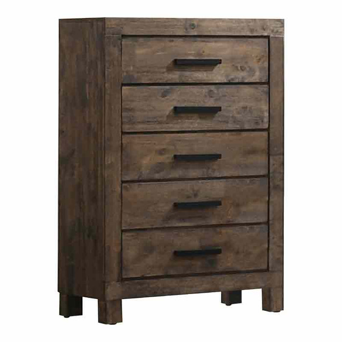 Coaster Furniture - Woodmont 5 Drawer Chest in Rustic Golden Brown - 222635