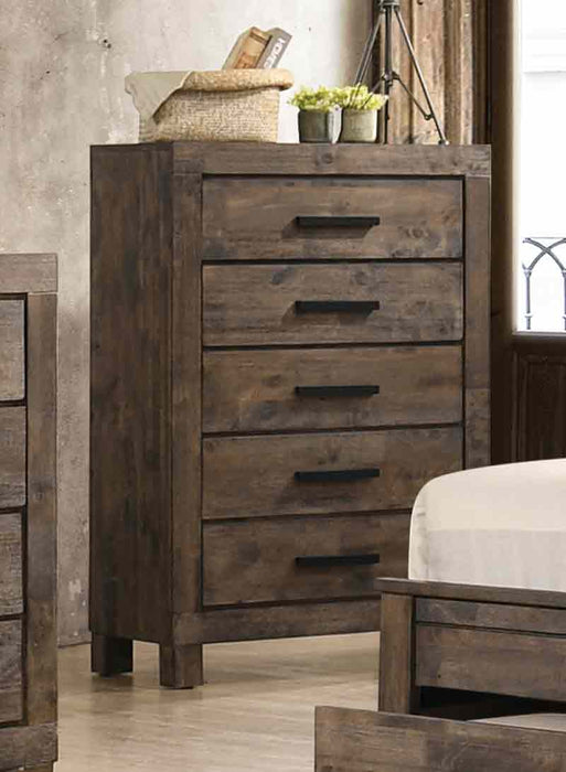 Coaster Furniture - Woodmont 5 Drawer Chest in Rustic Golden Brown - 222635 - GreatFurnitureDeal