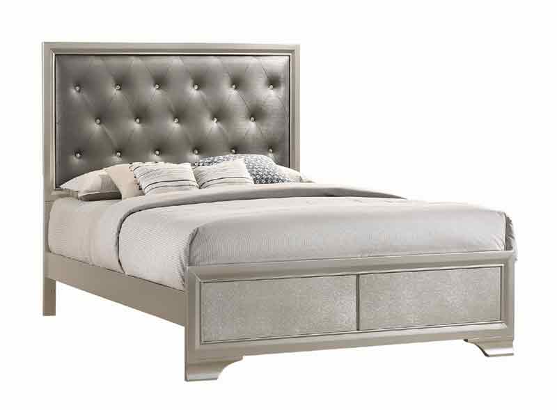 Coaster Furniture - Salford Queen Panel Bed in Metallic Sterling and Charcoal Grey - 222721Q