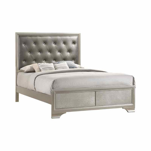 Coaster Furniture - Salford Queen Panel Bed in Metallic Sterling and Charcoal Grey - 222721Q - GreatFurnitureDeal