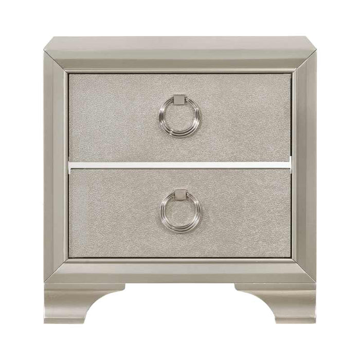 Coaster Furniture - Salford 2 Drawer Nightstand in Metallic Sterling - 222722