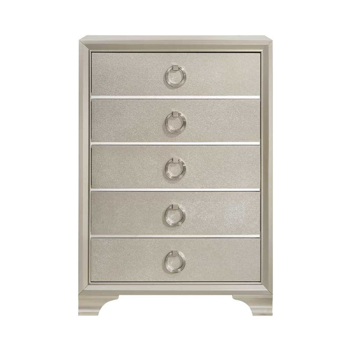 Coaster Furniture - Salford 5 Drawer Chest in Metallic Sterling - 222725
