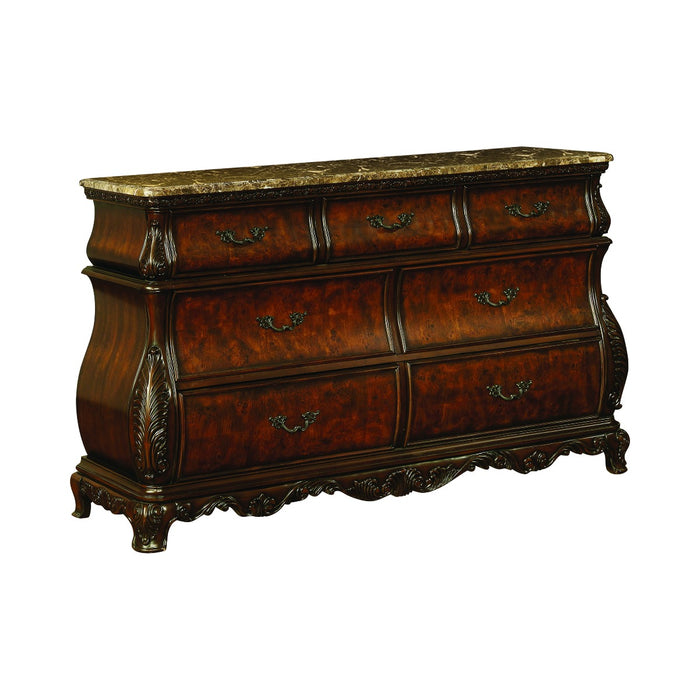 Coaster Furniture - Exeter Arched Dresser with Mirror Dark Burl - 222754
