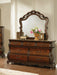 Coaster Furniture - Exeter Arched Dresser with Mirror Dark Burl - 222754 - GreatFurnitureDeal