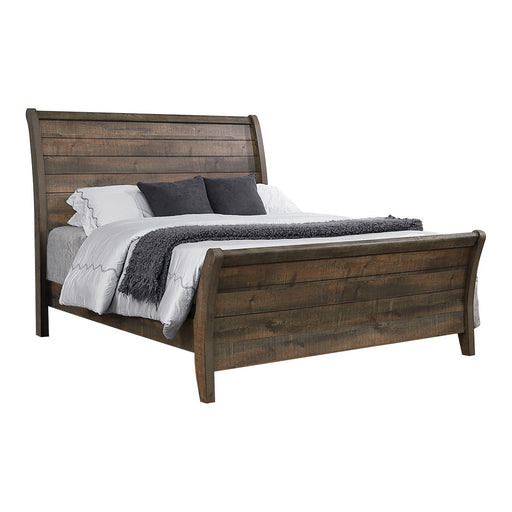Coaster Furniture - Frederick Eastern King Sleigh Panel Bed Weathered Oak - 222961KE - GreatFurnitureDeal