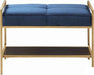 Coaster Furniture - Blue And Brass Bench - 223117 - Front View