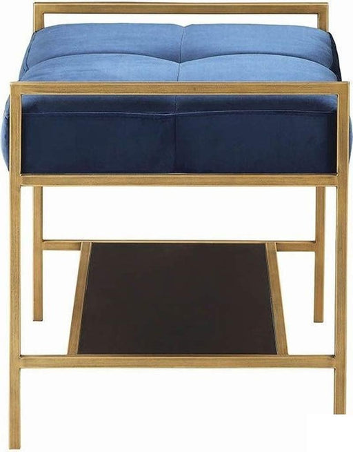 Coaster Furniture - Blue And Brass Bench - 223117 - GreatFurnitureDeal