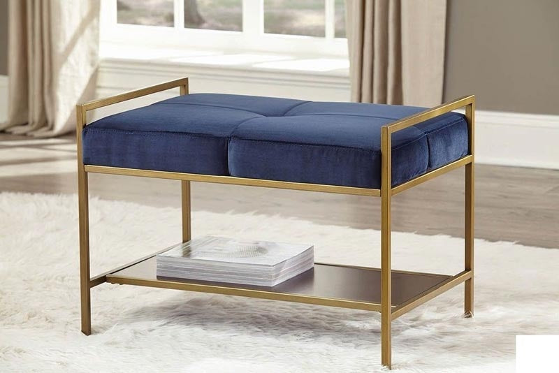 Coaster Furniture - Blue And Brass Bench - 223117 - Room View