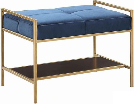 Coaster Furniture - Blue And Brass Bench - 223117 - GreatFurnitureDeal