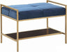 Coaster Furniture - Blue And Brass Bench - 223117
