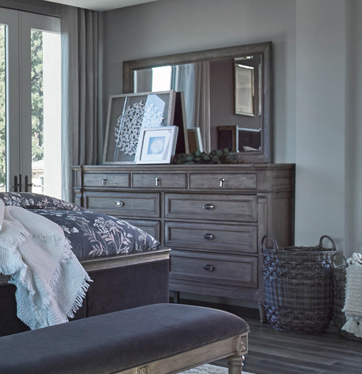 Coaster Furniture - Alderwood Rectangle Dresser With Mirror French Grey - 223124 - GreatFurnitureDeal