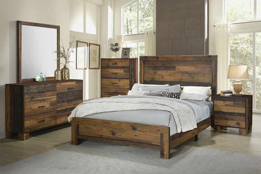 Coaster Furniture - Sidney Eastern King Panel Bed in Rustic Pine - 223141KE - GreatFurnitureDeal