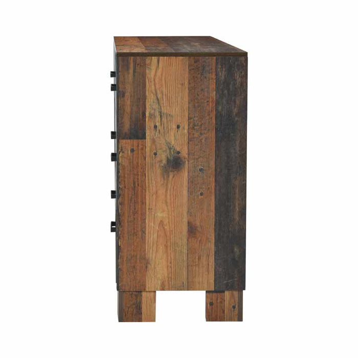 Coaster Furniture - Sidney 6 Drawer Dresser with Mirror in Rustic Pine - 223143-144