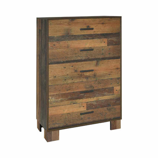 Coaster Furniture - Sidney 5 Drawer Chest in Rustic Pine - 223145 - GreatFurnitureDeal