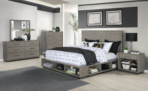 Coaster Furniture - Derbyshire California King Storage Bed Grey Oak - 223201KW - GreatFurnitureDeal