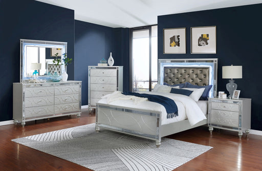 Coaster Furniture - Gunnison 5-Piece California King Bedroom Set With LED Lighting Silver Metallic - 223211KW-S5 - GreatFurnitureDeal