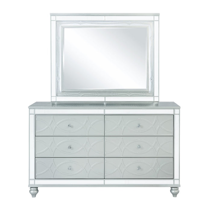 Coaster Furniture - Gunnison Dresser and Mirror With LED Lighting Silver Metallic - 223214