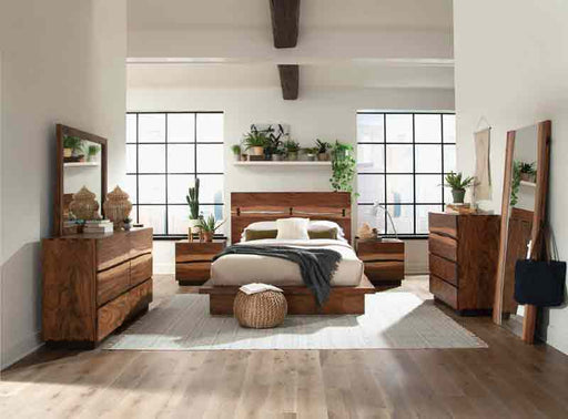 Coaster Furniture - Winslow Eastern King Bed Smokey Walnut And Coffee Bean - 223250KE - GreatFurnitureDeal