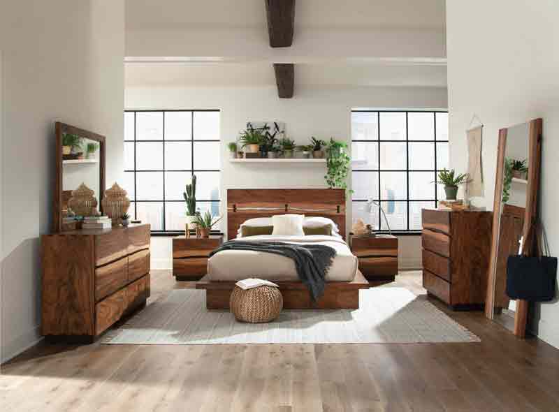 Coaster Furniture - Winslow Eastern King Bed Smokey Walnut And Coffee Bean - 223250KE