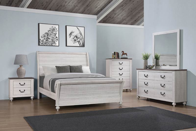 Coaster Furniture - Stillwood 4 Piece Queen Panel Bedroom Set in Vintage Linen - 223281Q-S4 - GreatFurnitureDeal