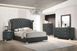 Coaster Furniture - Melody 4 Piece Queen Tufted Upholstered Bedroom Set in Grey - 223381Q-S4 - GreatFurnitureDeal