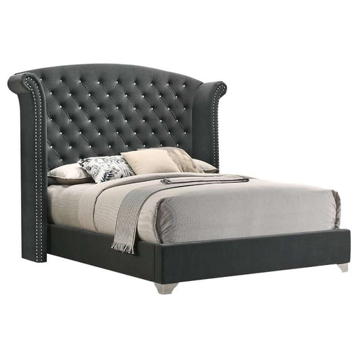 Coaster Furniture - Melody Eastern King Tufted Upholstered Bed in Grey - 223381KE - GreatFurnitureDeal