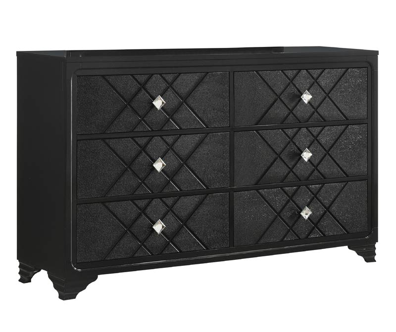 Coaster Furniture - Penelope 6 Drawer Dresser with Mirror in Black - 223573-74