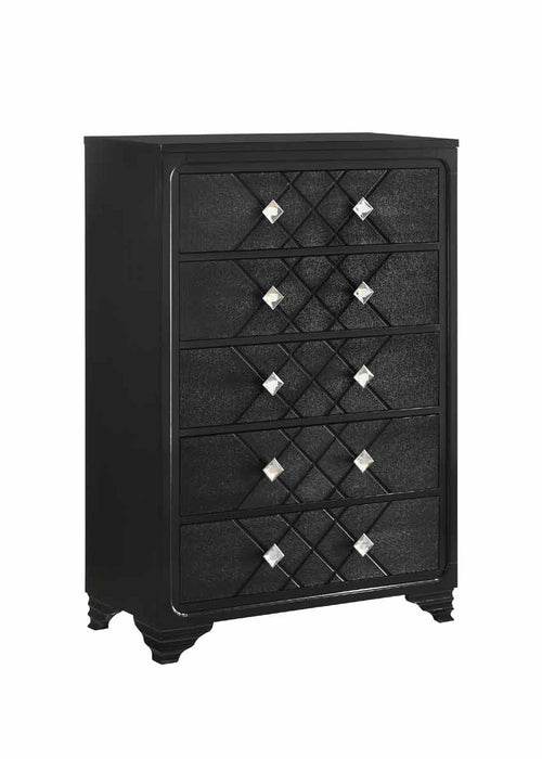 Coaster Furniture - Penelope 5 Drawer Chest in Black - 223575 - GreatFurnitureDeal