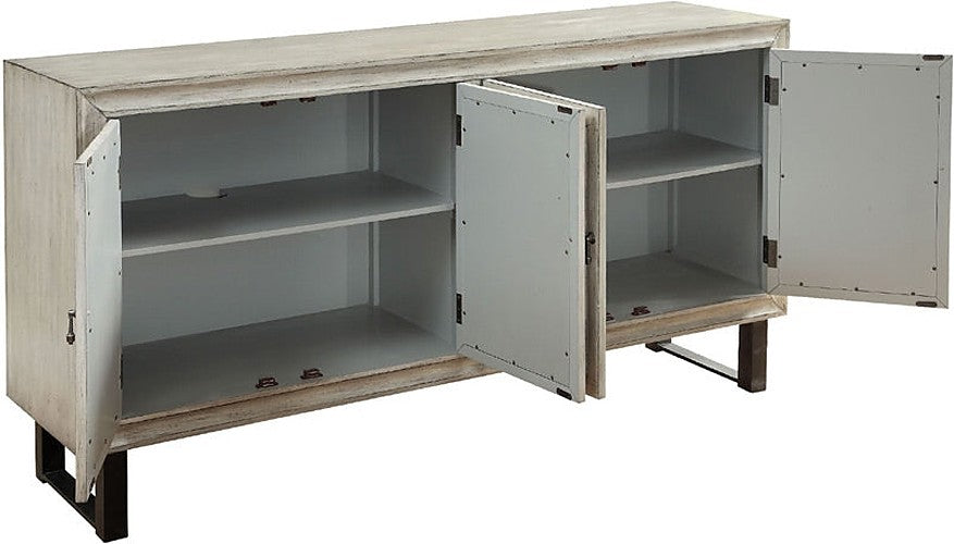Coast To Coast - Garner Textured Cream 4 Door Media Credenza - 22583 - GreatFurnitureDeal