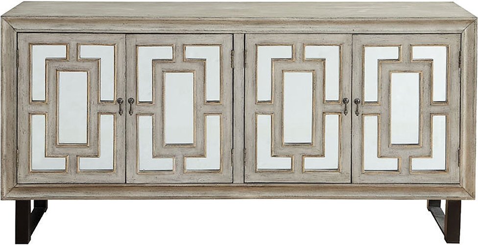 Coast To Coast - Garner Textured Cream 4 Door Media Credenza - 22583 - GreatFurnitureDeal