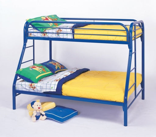 Coaster Furniture - C Style Blue Twin Over Full Bunk Bed - 2258B - GreatFurnitureDeal