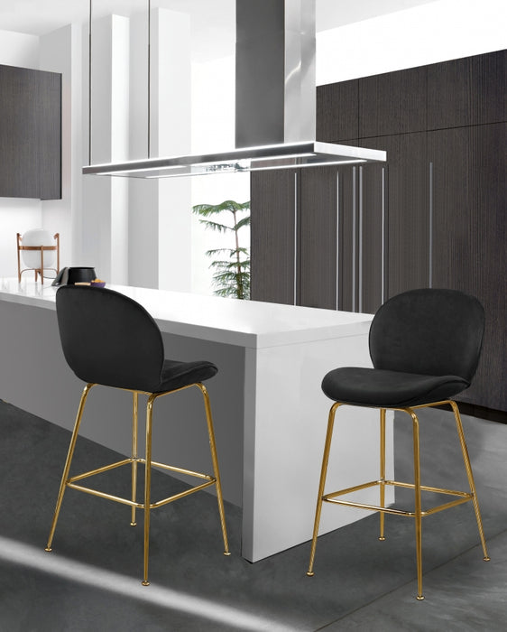 Meridian Furniture - Paris Counter Stool in Black (Set of 2) - 787Black-C - GreatFurnitureDeal