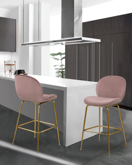 Meridian Furniture - Paris Counter Stool in Pink (Set of 2) - 787Pink-C