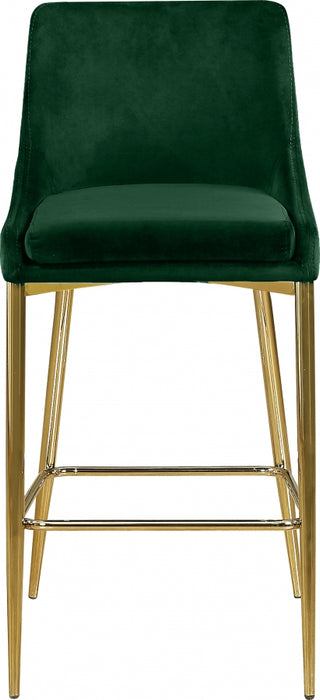 Meridian Furniture - Karina Velvet  Counter Stool Set of 2 in Green - 789Green-C